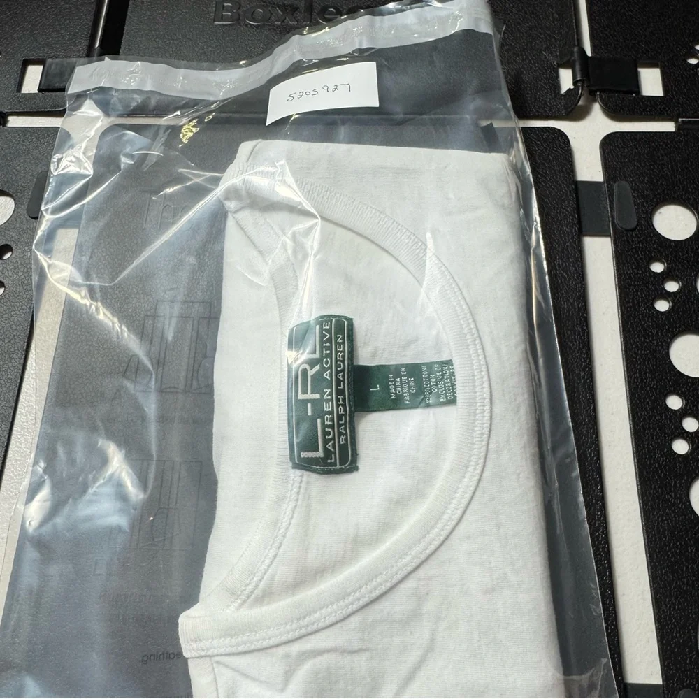 Lauren Active Ralph Lauren Women’s White Short Sleeve Tee with Embossed Design - Picture 12 of 12